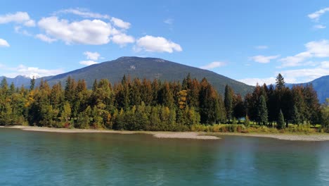 scenic mountain and river at countryside 4k