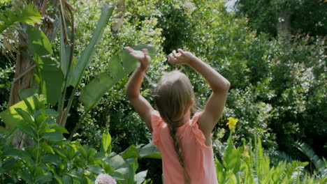 Close-up-of-girl-doing-back-flip-on-the-trampoline