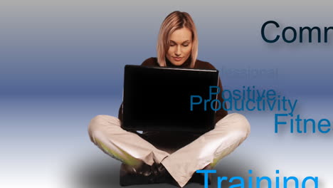 woman working on a laptop