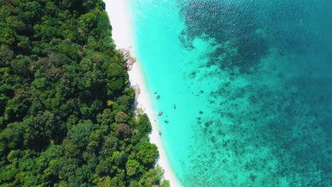 beautiful 4k aerial of the tropical perhentian islands in malaysia