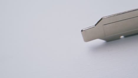 inner usb hub with metal plank lies on white background