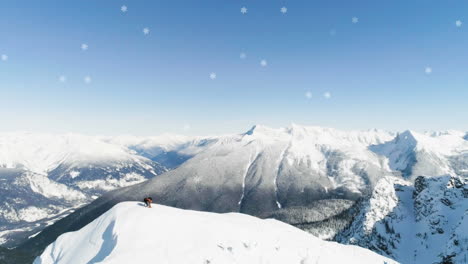 animación de la nieve que cae sobre las montañas en invierno