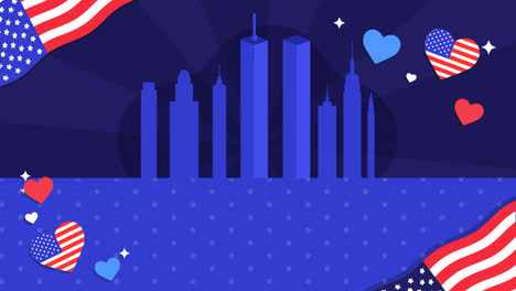 9.11 애국절 일러스트레이션의 애니메이션