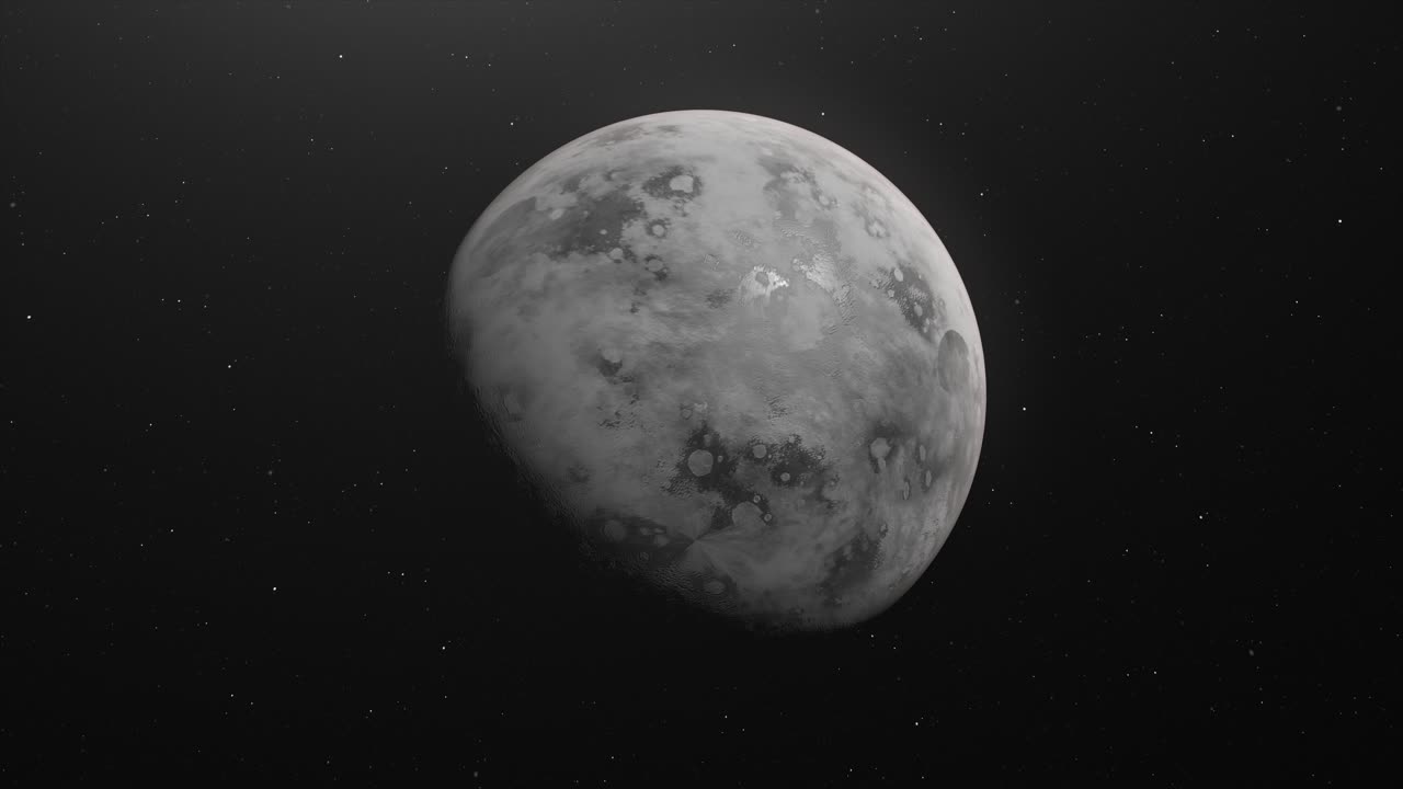 Mercury Planet In The Outer Space. zoom-out, rotating