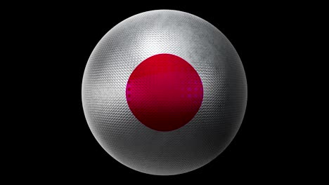 flag of japan as an icon. rotating ball with texture.