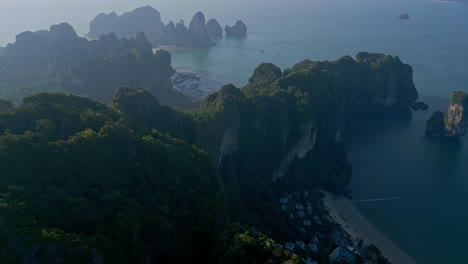 limestone rock formations in ao nang, mueang krabi district, krabi, thailand