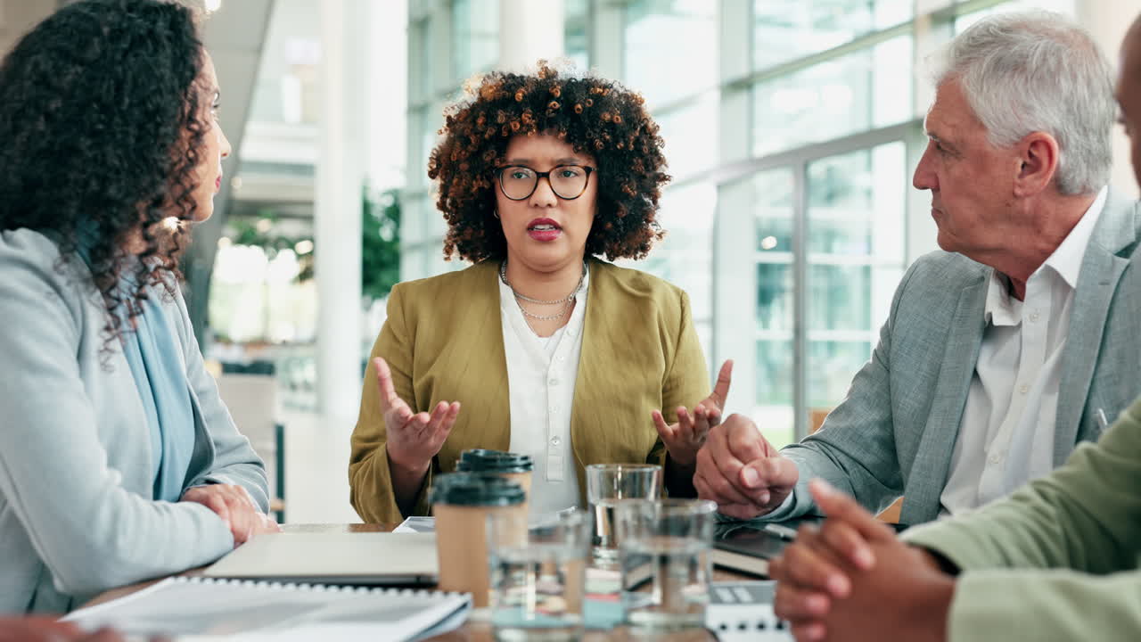 Business people, meeting and discussion