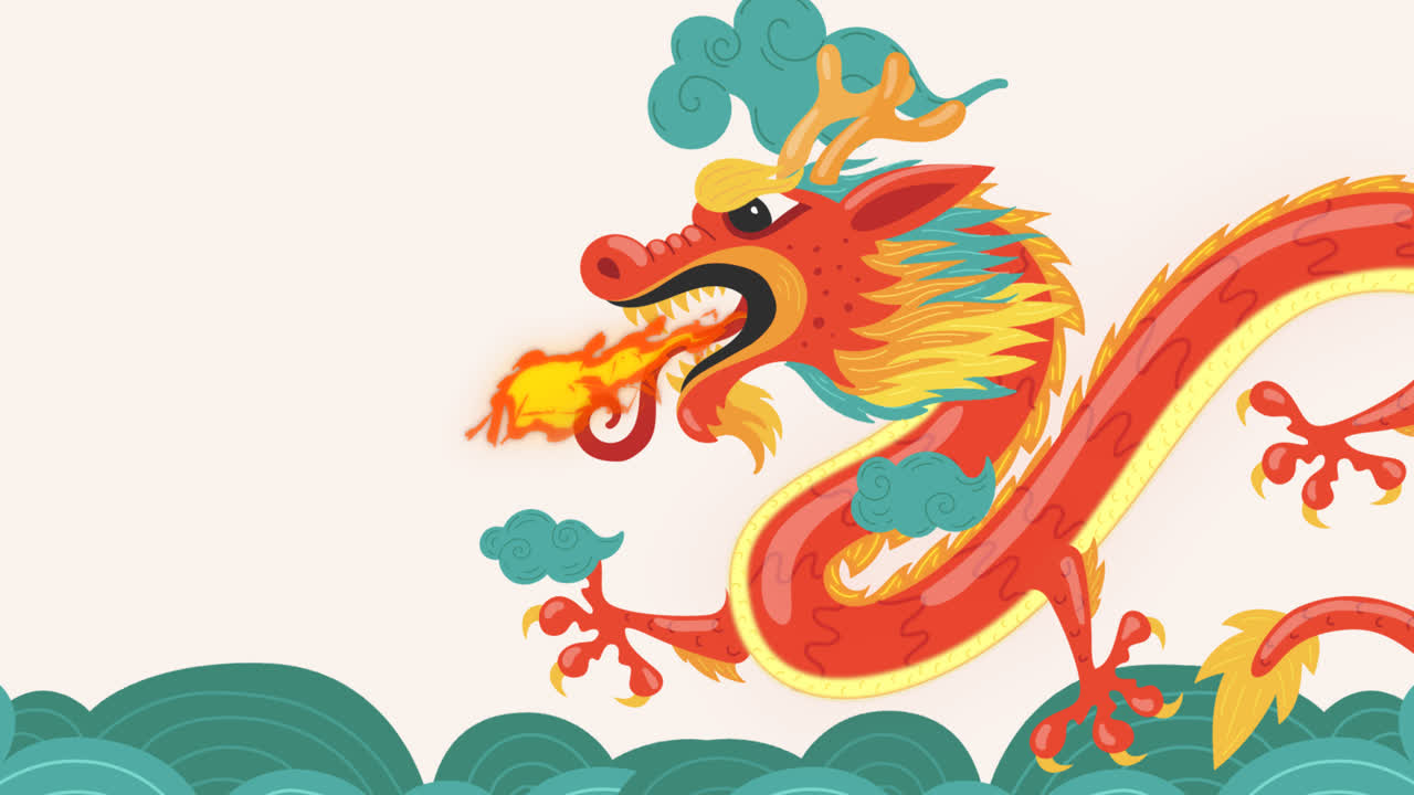 gráfico de movimiento de fondo plano para el festival del año nuevo chino