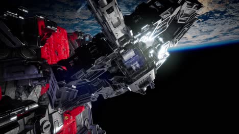 la nave espacial alienígena armada se acerca a la tierra