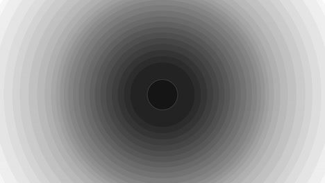 capas de círculos graduales ondulan arriba y abajo. animación de formas abstractas. un fondo de imaginación y creatividad. el color es negro y gris.