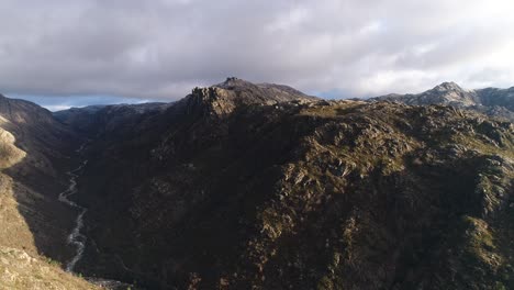 High-mountain-peaks-Aerial-View