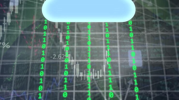 Animation of connections and data processing over city