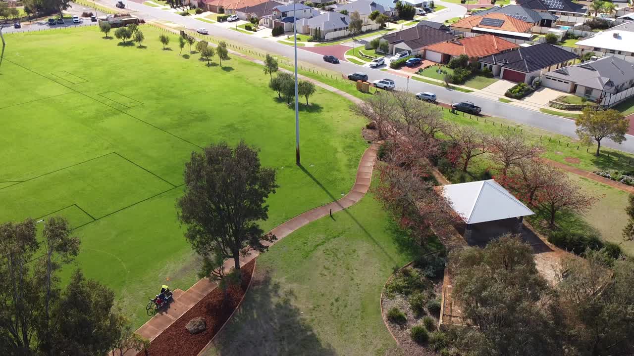 Aerial Tilt Up View Over Riverlinks Park Clarkson, Perth Australia