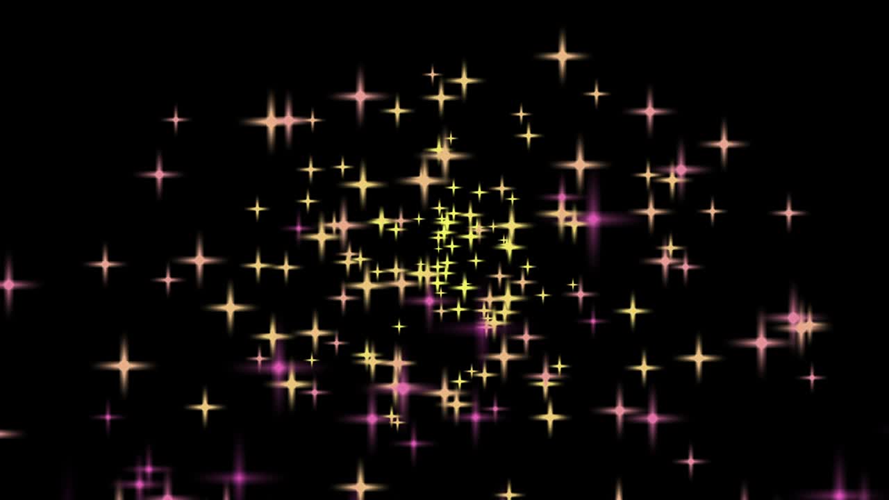 Animazione in loop di particelle con sfondo nero glitterato