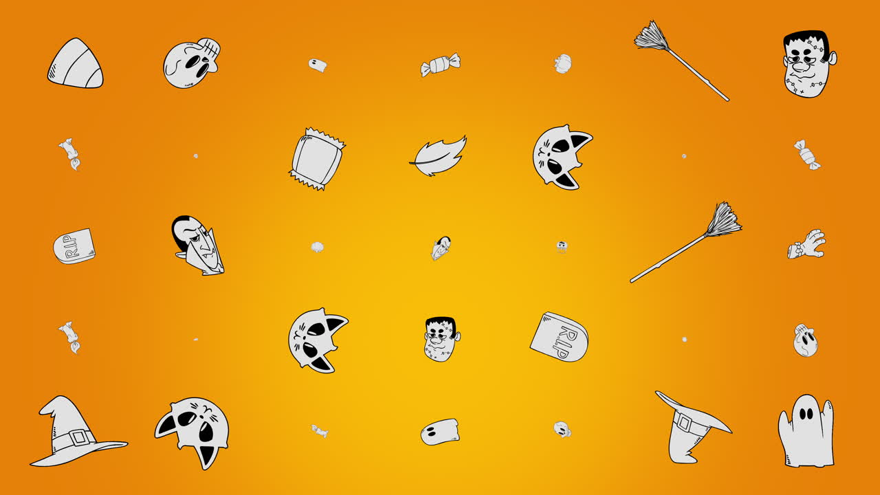 animación de fondo de halloween con calabazas 6