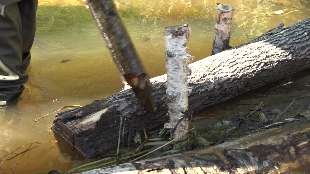 작은 개울이 있는 연어 강-25