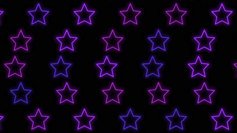 pulsing neon stars pattern with led light in casino style