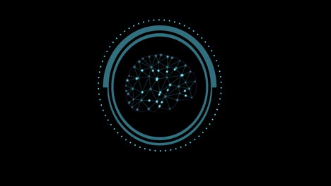 animación del cerebro humano y el procesamiento de datos de la ia sobre un fondo negro
