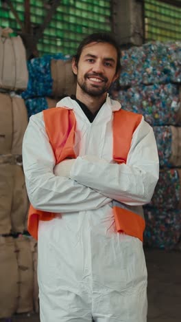 recycling plant worker