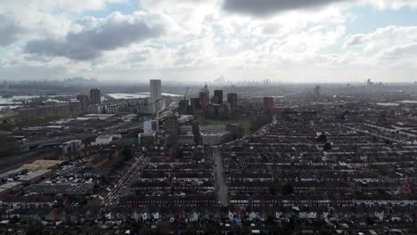 tottenham north london city skyline in background drone,aerial