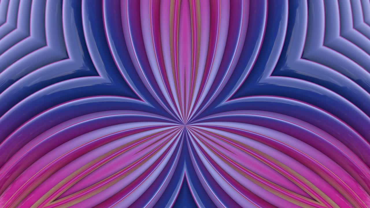 Abstract 3d seamless bright background in 4k with violet tapes. Violet stripes move cyclically in simple geometry cartoon creative style. Looped smooth animation. 3