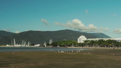 distant-view-Cairns-Esplanade,-Timelapse