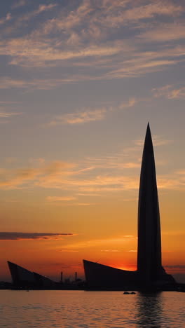 sunset over the city skyline
