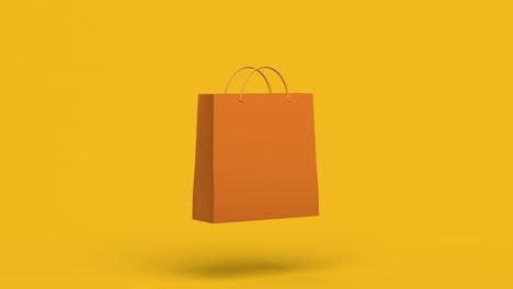 giro de la bolsa de compras. concepto de compras. bucle. ilustración 3d.