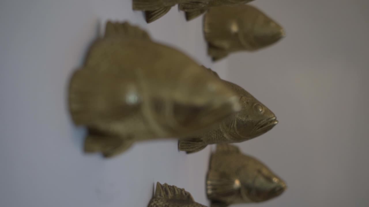 goldfish ornaments on the wall