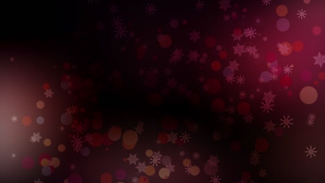 abstract background falling snowflakes with colorful flare light leak. 4k 3d seamless loop animation. winter holiday background concept, merry christmas, new year, wedding, celebration, greetings.