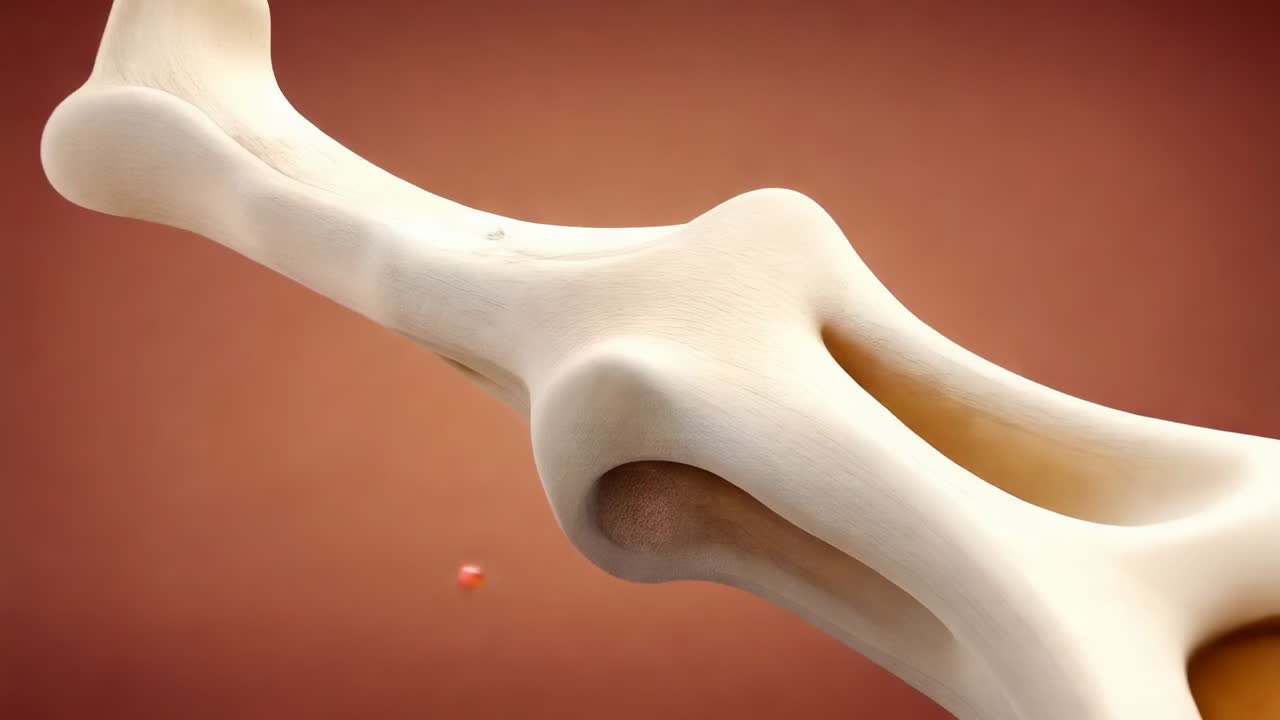 Entering center tunnel camera moving through trabecular strut and marrow showing blood cell detail