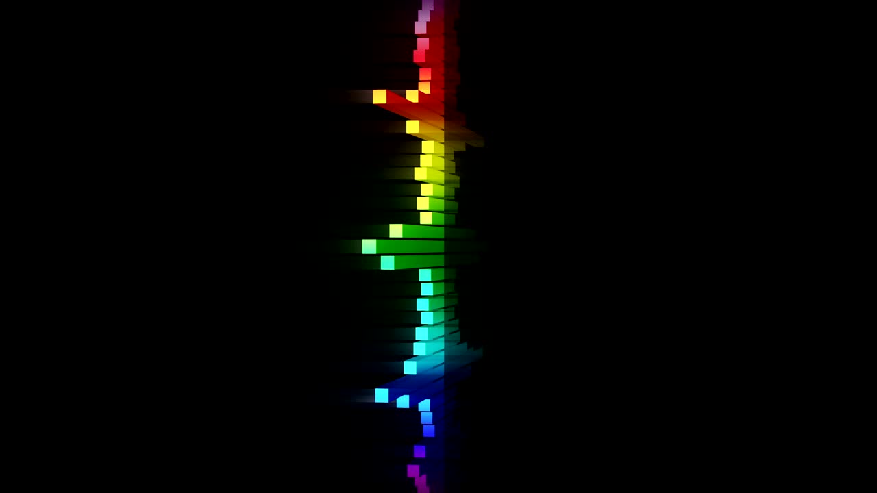 animación de ondas de audio coloridas. onda de sonido de ecualizador. reproductor de música de pulso. concepto de onda de sonido digital futurista. fondo de bucle.