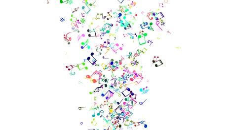 fondo animado abstracto con notas de música coloridas. bucle