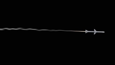 isolated launching missle flying in black solid background