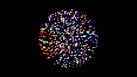 animación de giro suave girando coloridas formas de luz parpadeante, sobre un fondo negro