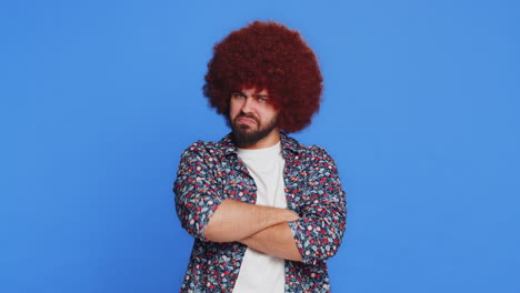 upset man guy showing thumbs down gesture disapproval dissatisfied dislike negative feedback