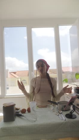 woman cooking/baking in kitchen