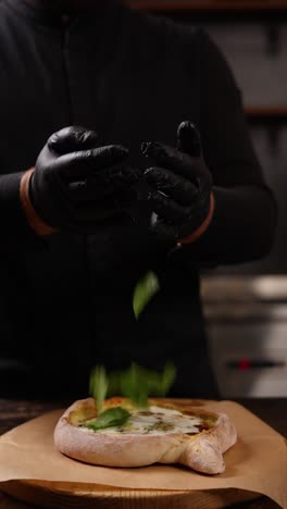 chef preparing a pie