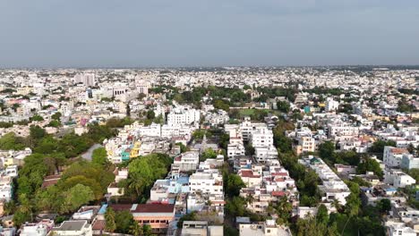 Aerial shot of the White buildings with coastal scenery