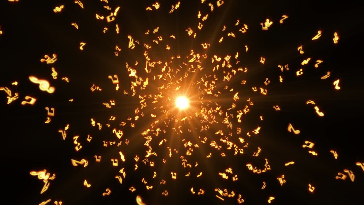 Music Musical symbols and notes, beat, Retro seamless VJ loop animation