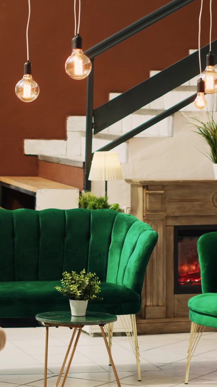 Vertical video Hotel reception with luxury design