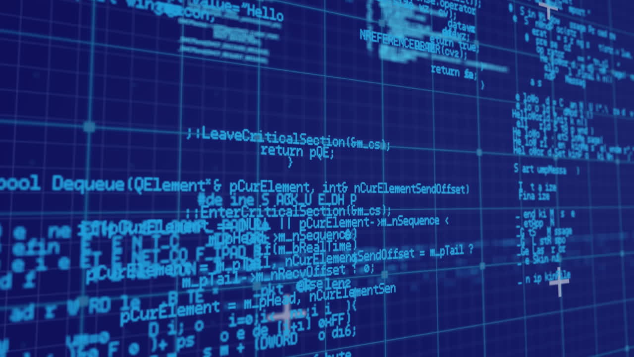 Data processing against blue background
