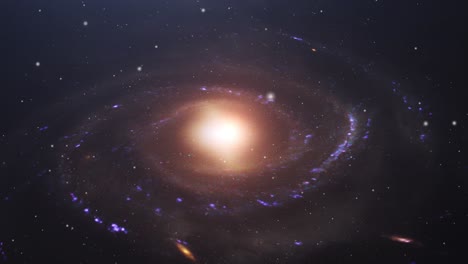 primer plano de la superficie de una galaxia espiral con estrellas circundantes moviéndose en el universo