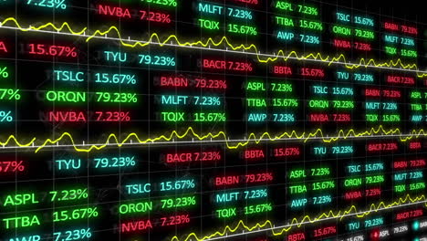 animation of stock exchange financial data processing