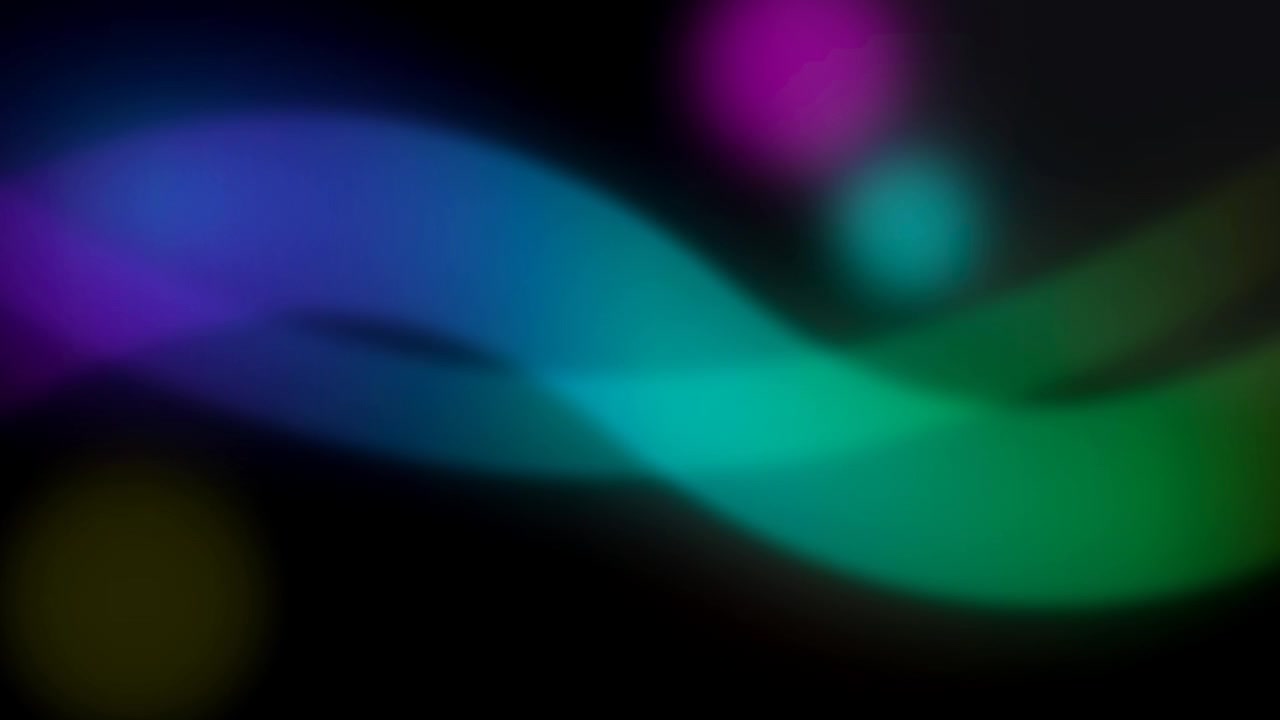 Abstract Motion Background with Glowing Colorful Waves and Floating Orbs