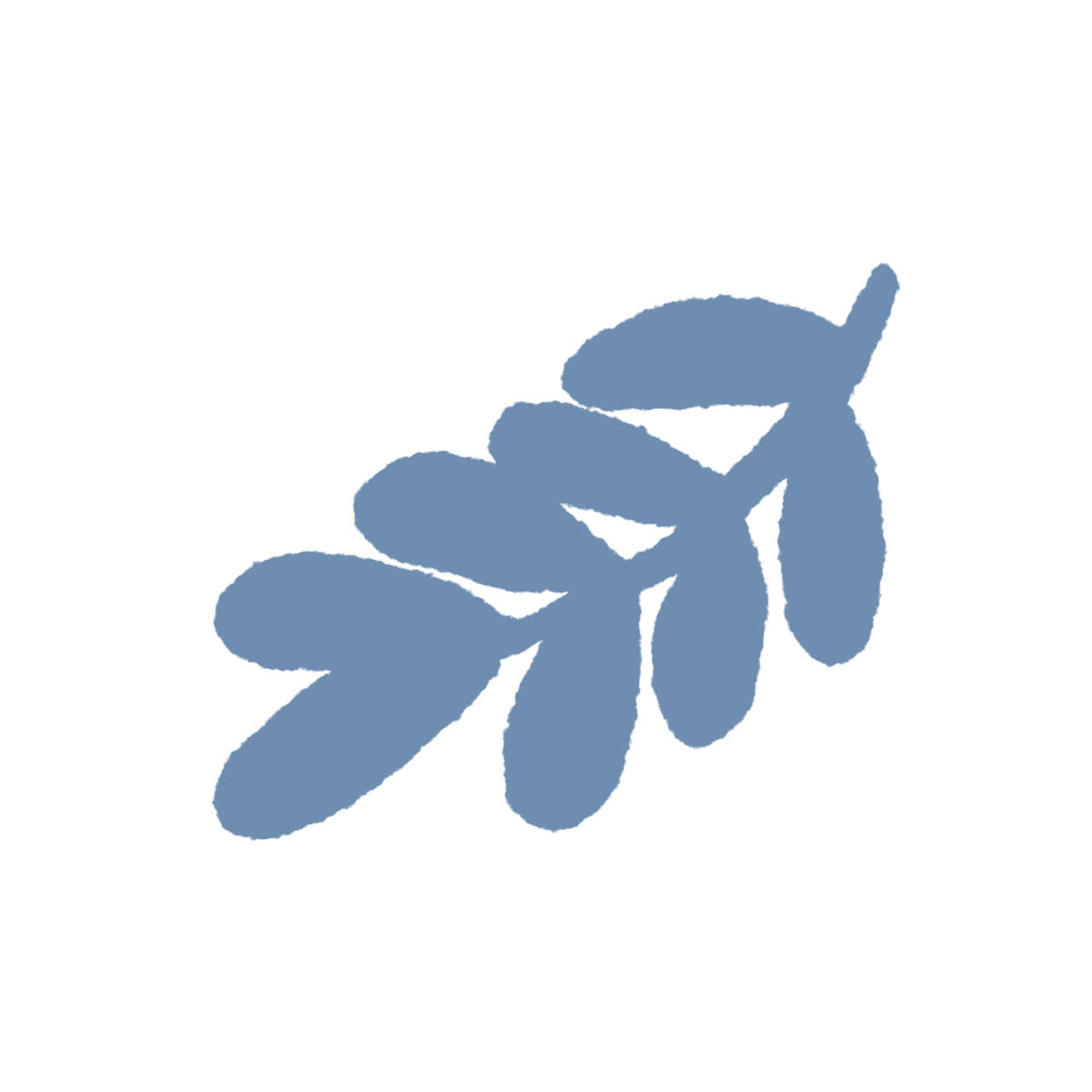 Simple Blue Leaf Illustration