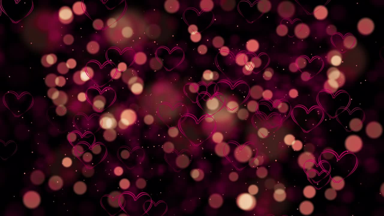 las partículas del corazón brillantes