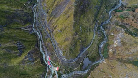 an aerial shot of the "nariz del diablo" or devil's nose in alausí, chimborazo province, ecuador