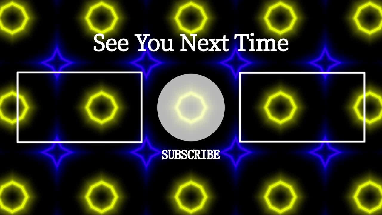 네온 표지판 패턴 엔드 카드 엔딩 스크린 모션 그래픽