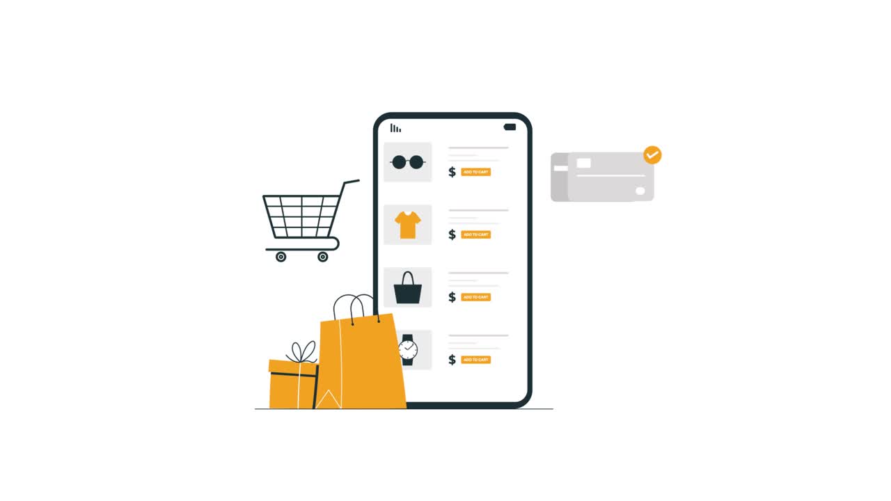 Acquisti online e pagamento digitale su un'app per smartphone